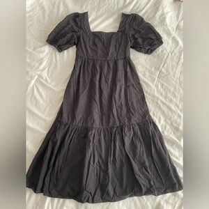 Black Midi Babydoll Dress